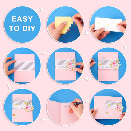 AHANDMAKER Paper Card Making Kits Colorful Handmade Greeting Card Kits for Christmas Day Cards, Easter Cards Birthday Invitation, DIY Envelope & Card Making, Slightly Lighter Color AHANDMAKER