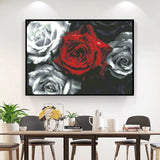 DIY Diamond Painting Red and Black Roses Full Square Drill Kits Embroidery Cross Stitch Mosaic Art for Adults Home Wall Decoration Beautiful Picture for Festival Gift 16x12IN WoodArtSupply