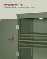 VASAGLE Bathroom Floor Storage Cabinet, Bathroom Storage Unit, Freestanding Cabinet with 2 Drawers and 2 Doors, Adjustable Shelf, 11.8 x 23.6 x 43.3 Inches, Forest Green UBBC551C01 VASAGLE