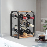 J JACKCUBE DESIGN Rustic Wood 6 Bottles Wine Rack for Countertop, 3 Tier Free Standing Wine Bottle Holder Stand Storage Organizer for Home Decor Bar, Cellar, Pantry, Cabinet- MK652A J JACKCUBE DESIGN