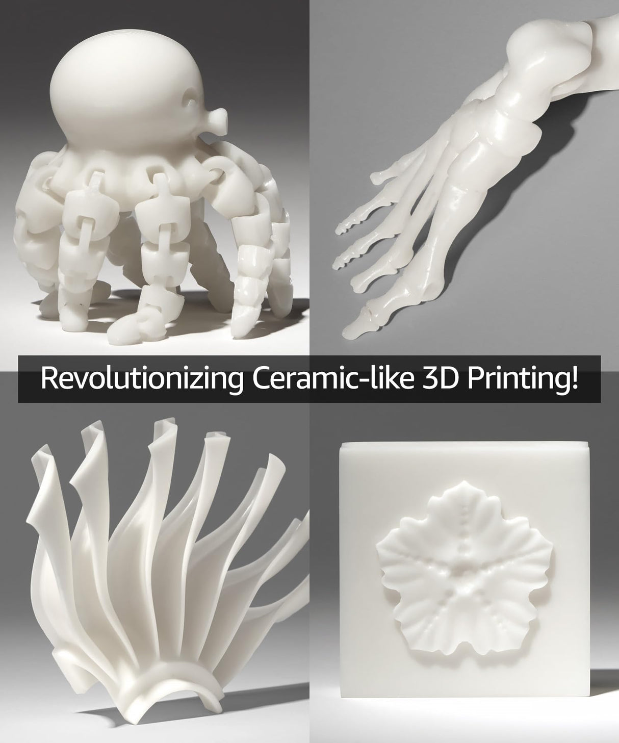 SuperRigid 3D Printer Resin 6.0GPa, 40% of Nano-Micro Ceramic Powder Filled for Ceramic Like Prototypes, Made in Korea by 3DMaterials (500g, White) 3DMaterials