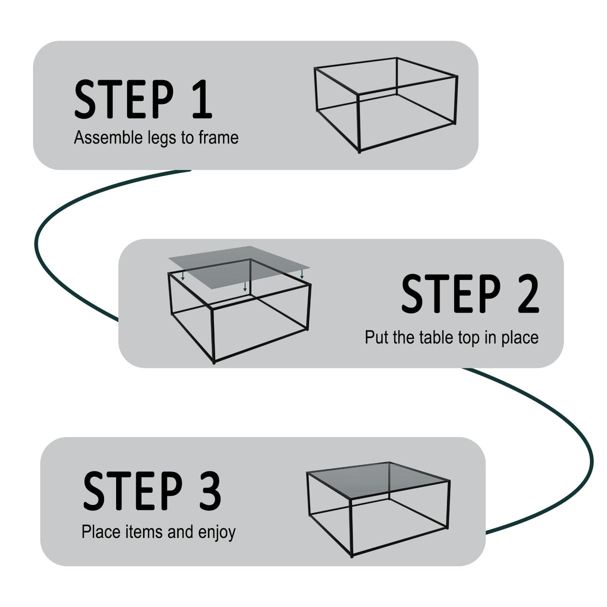 Glass Coffee Tables for Living Room Square Modern Center Table for Small Space,Tempered Glass-top with Sturdy Metal Frame Sofa Side End Table, Easy Assembly,26.4 x 26.4 x 15.7 Inches, Gray Black Easy Paws