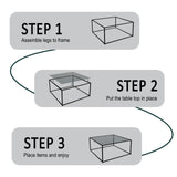 Glass Coffee Tables for Living Room Square Modern Center Table for Small Space,Tempered Glass-top with Sturdy Metal Frame Sofa Side End Table, Easy Assembly,26.4 x 26.4 x 15.7 Inches, Gray Black Easy Paws