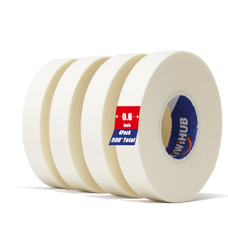 KIWIHUB 4 Packs Artist Tape for Watercolor Paper - White Masking Artists Tape for Drafting, Art Painting and All Paper Media - Acid Free 0.6inch Wide 592FT Long Total KIWIHUB