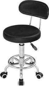 HOOBRO Height Adjustable Rolling Stool, 360° Rotating Drafting Chair, Multi-Purpose Office Desk Chair, Rolling Swivel Salon Stool Chair, for Barber Shop, Nail Salon, Office, Black SB01BY01G1 HOOBRO