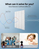 Upgraded Soundproof Wall Panels, Kuchoow Sound Proof Foam Panels for Walls, 18 Pack Brick Acoustic Panels Sound Absorbing 16''X12''X0.4'' Self-Adhesive Sound Panels, Sound Absorbing Panel 23ft², White Kuchoow