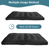 OGEMXU Futon Mattres Full Size 6",Flannel Floor Foldable for Adults,Floor Futon Mattress,High Density Shredded Foam Filling Mattress for Bedroom,Living (Frame Not Included), 54 x 80,Black OGEMXU