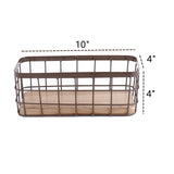 Dicunoy Set of 2 Small Wire Baskets, Narrow Rustic Storage Bin for Bathroom Counter, Farmhouse RectangleOrganizer Tray for Kitchen Countertop, Pantry, RV, School Classrooms, Office Decorative Dicunoy