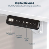 FitStand 4 Legs Standing Desk, Large 71x31 Inches Electric Adjustable Height Desk with Splice Board, Stand Up Desk Home Office Computer Workstation, White FitStand