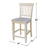 International Concepts Unfinished Seattle Counter Height Stool, 24-Inch, Brown IC International Concepts