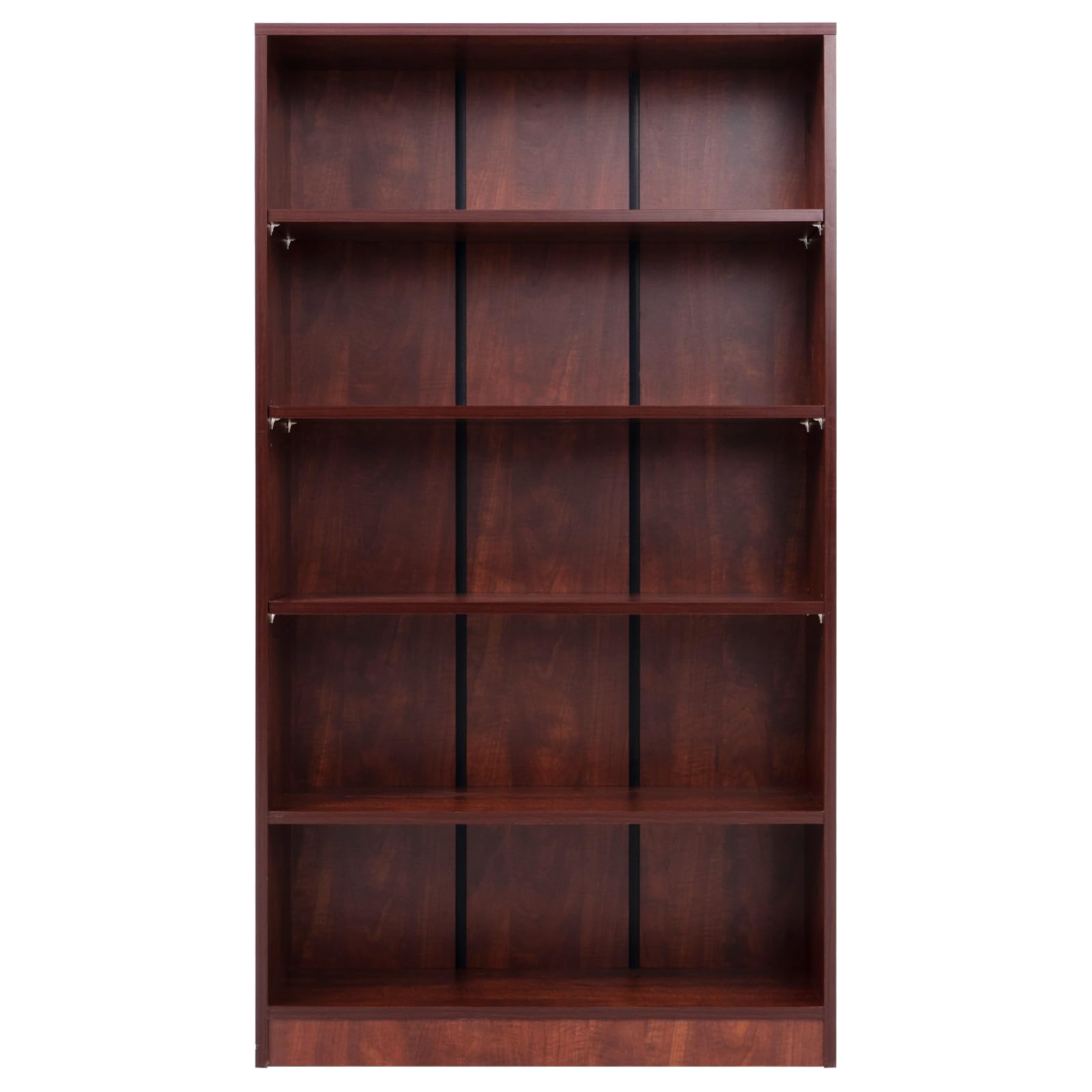 STARY 60-Inch Tall Cherry Wood 5-Shelf Bookcase for Bedroom Storage - WoodArtSupply