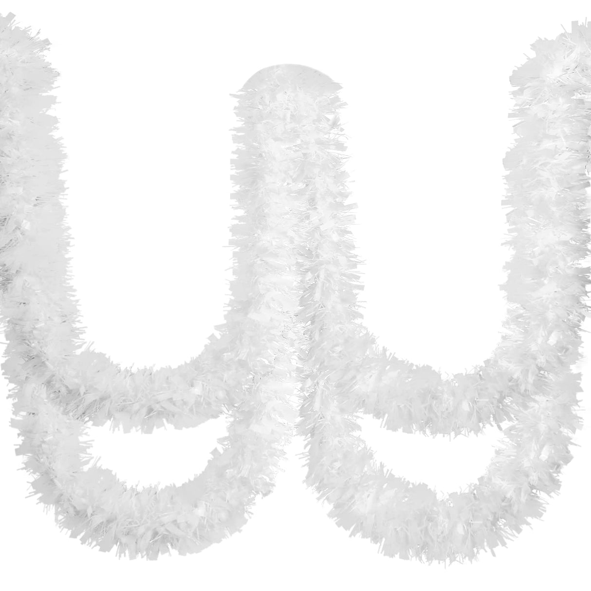 Dingion 59 Feet Christmas Tinsel Garlands Metallic Twist Garland Hanging Garland Ornaments for Halloween Christmas Tree Party Supplies Indoor and Outdoor Decoration(Shinny,White) Dingion