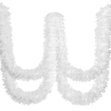 Dingion 59 Feet Christmas Tinsel Garlands Metallic Twist Garland Hanging Garland Ornaments for Halloween Christmas Tree Party Supplies Indoor and Outdoor Decoration(Shinny,White) Dingion