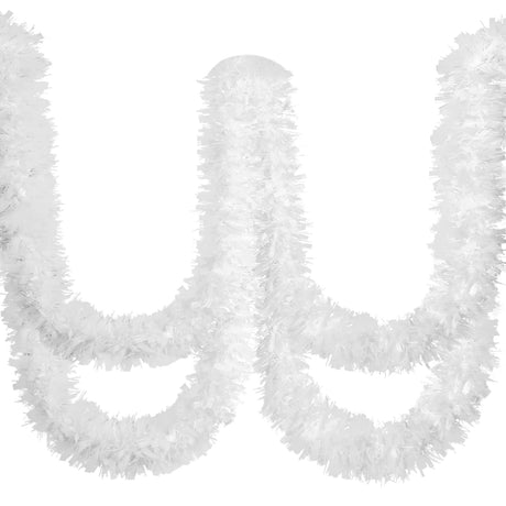 Dingion 59 Feet Christmas Tinsel Garlands Metallic Twist Garland Hanging Garland Ornaments for Halloween Christmas Tree Party Supplies Indoor and Outdoor Decoration(Shinny,White) Dingion