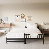 Twin Metal Bunk Bed with Pull-Out Trundle, 3-in-1 Convertible for Teens/Adults, Heavy Duty Space-Saving Design, Ladder & Guardrails, No Box Spring Needed, Easy Assembly NeoTechEra