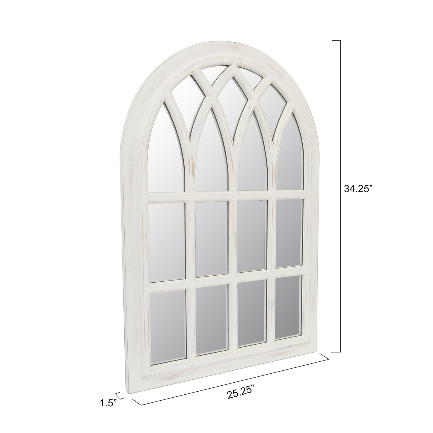 Runglecho Farmhouse Window Pane Mirror, Large Decorative White Wall Mirror for Living Room Kitchen Entryway, 24 L x 34,White - WoodArtSupply