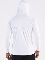 CADMUS Men's Workout Long Sleeve Fishing Shirts UPF 50+ Sun Protection Dry Fit Hoodies,1 Pack,096,White,Large CADMUS