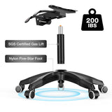 HOFFREE Massage Gaming Chair for Kids Computer Gamer Chair with Footrest and Lumbar Support Reclining PC Game Chair with Headrest for Gaming Room Blue and Black HOFFREE