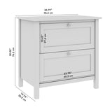 Bush Furniture Mayfield 2 Drawer Lateral File Cabinet in Pure White and Shiplap Gray Bush Business Furniture