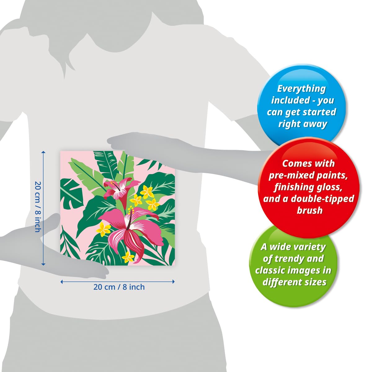 Ravensburger CreArt Tropical Plants Paint by Numbers Kit for Adults - 23518 - Painting Arts and Crafts for Ages 12 and Up Ravensburger