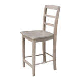 International Concepts Madrid Counterheight Stool, Washed Gray Taupe, 24" Seat Height IC International Concepts