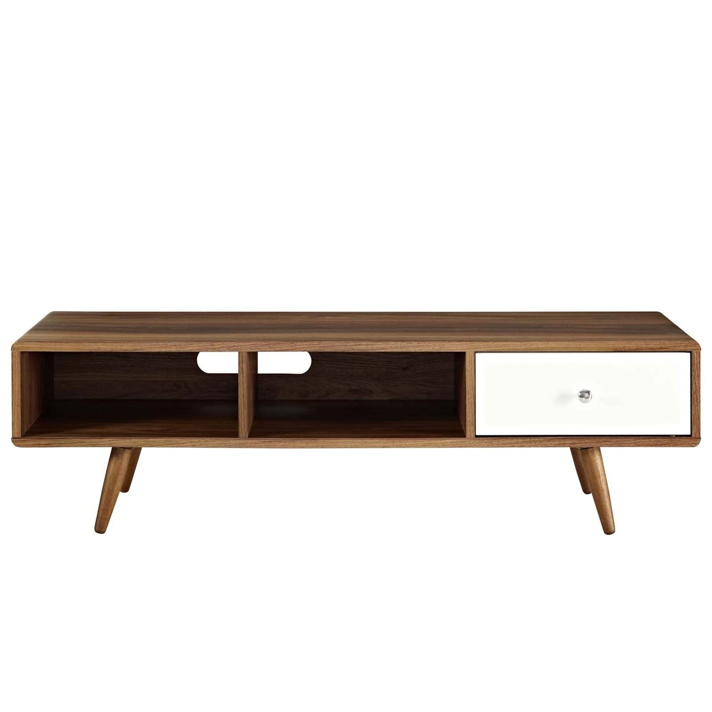 Modway Transmit, 55" TV Stand, Walnut White - WoodArtSupply