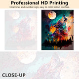 Rebotipy Paint by Numbers for Adults The Wolf Howled at The Moon Paint by Number on Canvas Without Frame,DIY Oil Painting for Home Wall Decor(16x20inch) Rebotipy