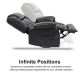 Recliner Chair Sofa Reclining Glider Rocking Sleeper Living Room 360° Swivel for Adults Theater Chairs Leather Rocker Recliners Cup Holders (Black) HOMYHOMEY
