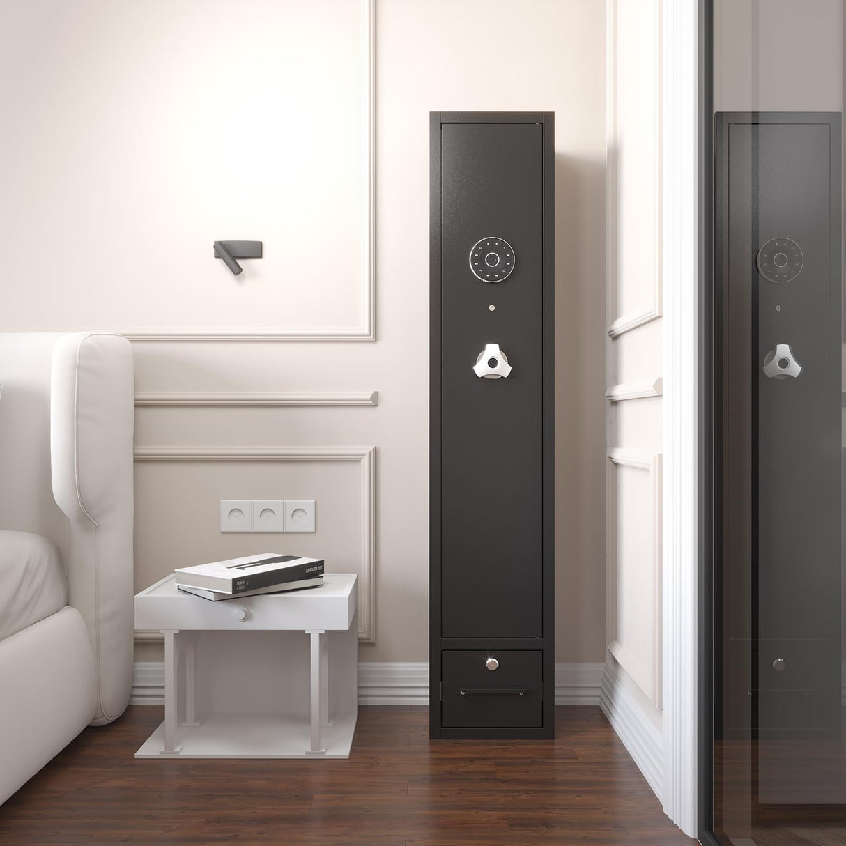 Gun Safe for Rifles and Pistols Gun Safes for 4 Rifles Gun Cabinet for Rifles and Shotguns Steel Rifle Safes for Home Clearance Gun Safe Gun Safes & Cabinets with Drawer Removable Shelf Gun Rack SAPITAL