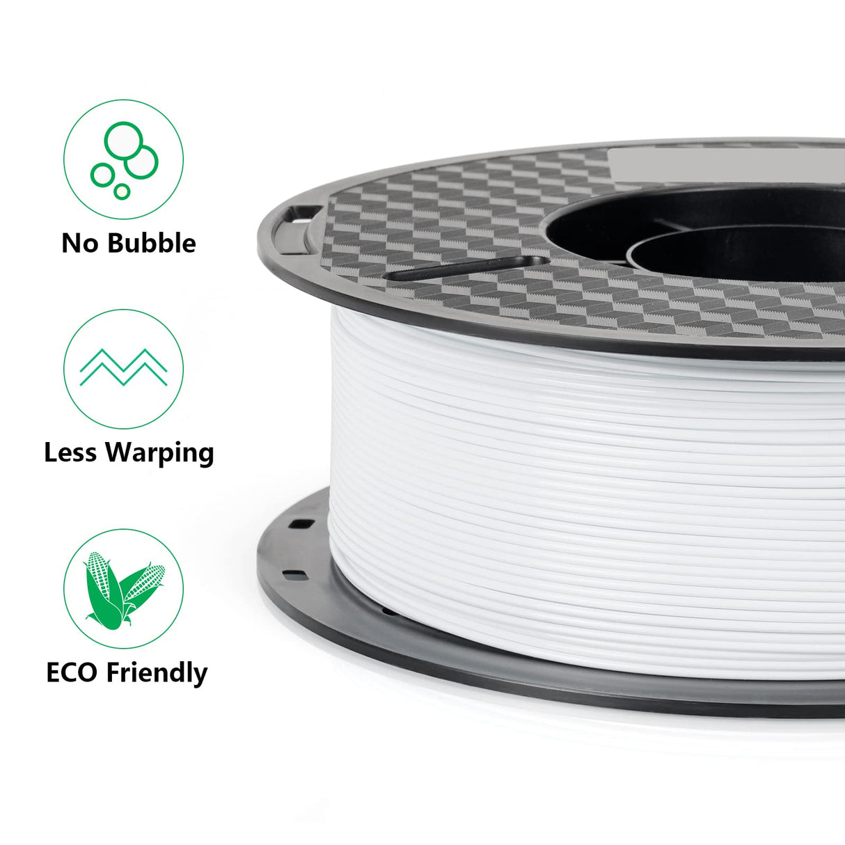 Kingroon PETG 3D Printer Filament, Dimensional Accuracy +/- 0.03 mm, 1 kg Spool(2.2lbs), 1.75 mm, White Kingroon