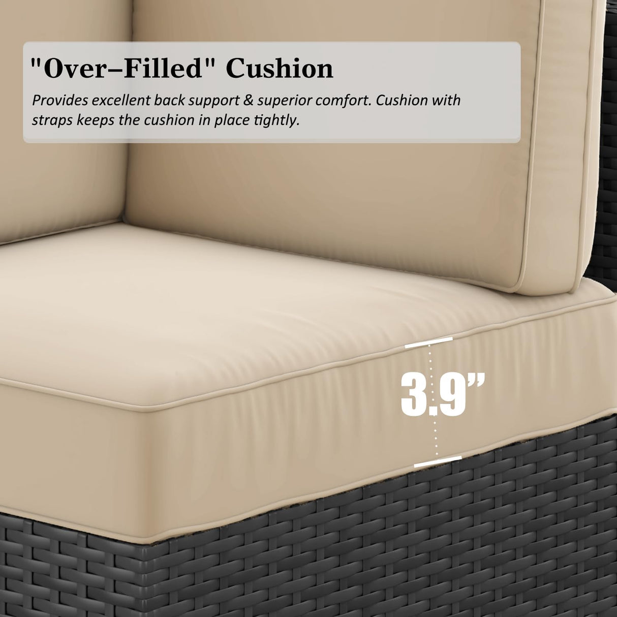 LayinSun 15 Piece Patio Furniture Set with Fire Pit Table, Outdoor Conversation Sets Wicker Rattan Sectional Sofa with Coffee Table LayinSun