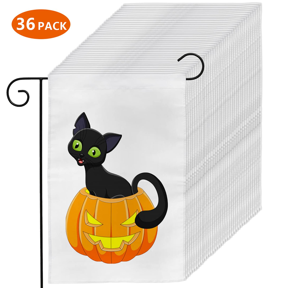 DEAYOU 36 Pack Sublimation Blank Garden Flags, DIY White Lawn Flags Polyester Banners for Outdoor, Courtyard, Party, Home, School, 12" x 18" DEAYOU