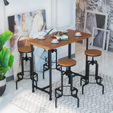 Industrial Pipe Counter Height Dining Table with Solid Wood Top - Versatile Pub and Laptop Table for Modern Spaces HEONITURE