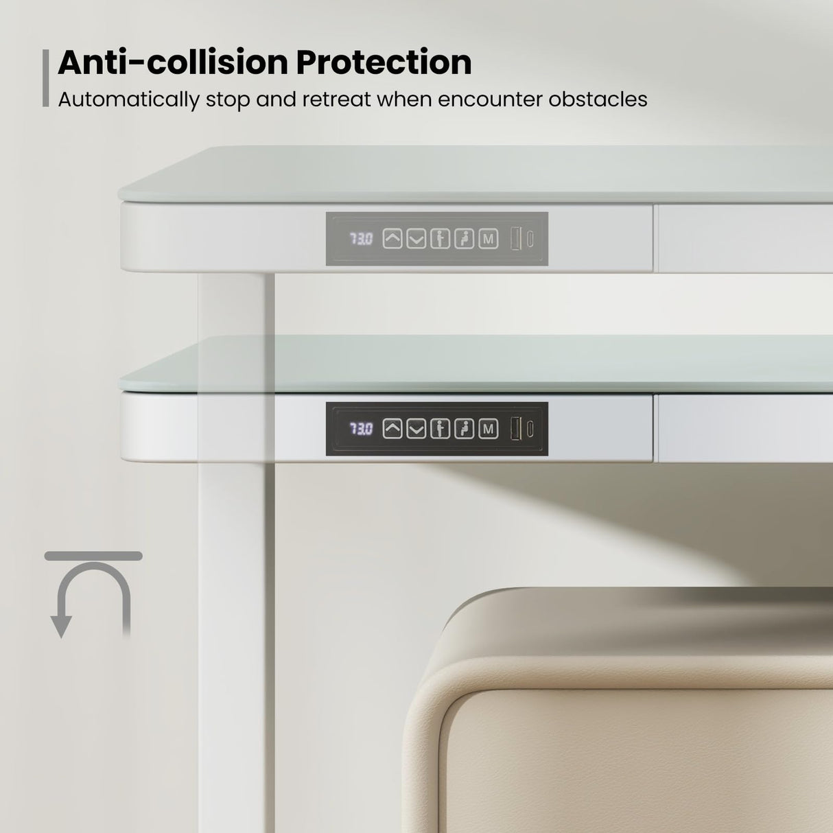 Tangkula Glass Standing Desk with Drawer, 48” x 24” Height Adjustable Electric Stand Up Desk with Tempered Glass Top, Sit Stand Desk with Memory Positions & USB Type-C Outlets for Home Office (White) Tangkula