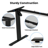 ESpefy Standing Desk Frame- Stand Up Desk Adjustable Frame for 43''-70'' Tabletop, Sit Stand Desk Legs, Ergonomic Electric Standing Desk Base Desk Base with Smart Controller System (Frame Only) Black ESpefy