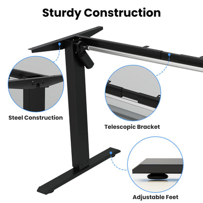 ESpefy Standing Desk Frame- Stand Up Desk Adjustable Frame for 43''-70'' Tabletop, Sit Stand Desk Legs, Ergonomic Electric Standing Desk Base Desk Base with Smart Controller System (Frame Onl - WoodArtSupply