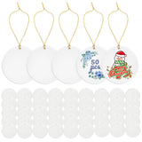 50 PCS Sublimation Ceramic Ornament Bulk Round Blank Ornament with Gold String for Crafting DIY Personalized Christmas Home Decor, White 2.8 Inch YOUKE OLA