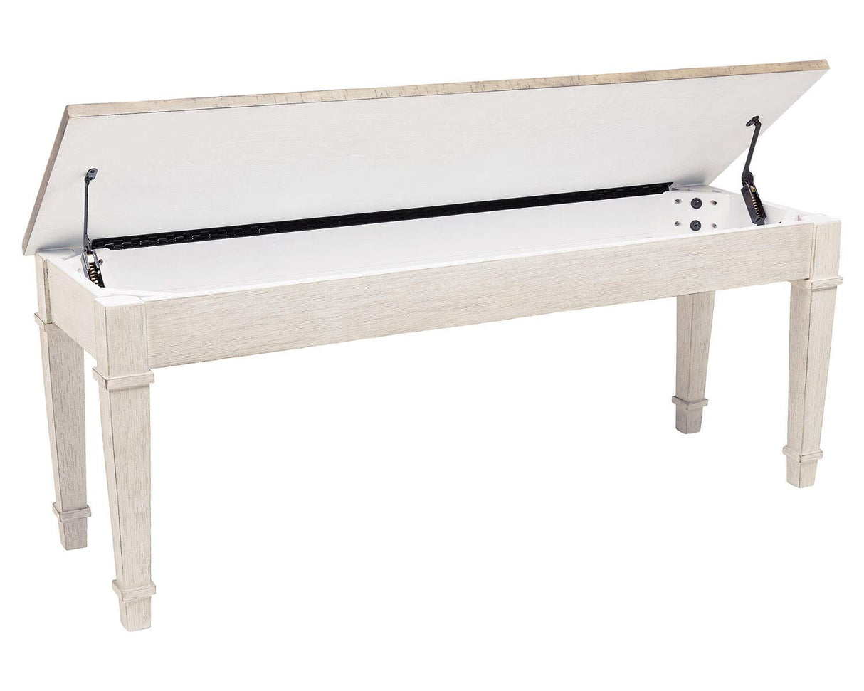Signature Design by Ashley Skempton Farmhouse Storage Bench, White & Light Brown Signature Design by Ashley