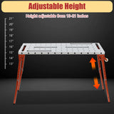 PIAOCAIYIN 46 X 18inch Welding Table, 1000lbs Portable Workbench Table Top with Casters, Steel Adjustable Height Folding Work Bench for Drill Press, Sheet Metal Machine, Miter Saw PIAOCAIYIN