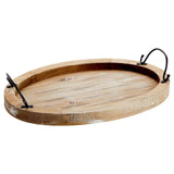 Farmlyn Creek Oval Wooden Serving Tray with Handles, Decorative Platter for Coffee Table, Living Room (15.75 x 10.8 x 1.25 in) Farmlyn Creek