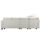 Belffin Modular Sectional Sofa Couch with Storage U Shape Convertible Corner Couches for Living Room White Couch Belffin
