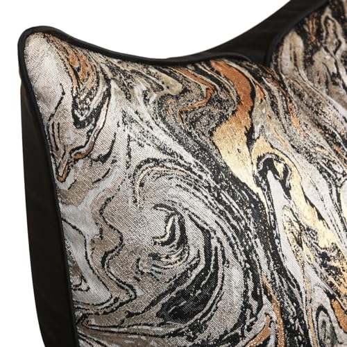 Hvatixos 1pc Polyester Pillow Cover Multicolor Abstract Texture Geometric Lines Black Moire Marble Pattern Light Luxury Single-Sided high-Precision Jacquard with Zipper 18 x 18 inches(no Pillow core) Hvatixos