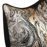 Hvatixos 1pc Polyester Pillow Cover Multicolor Abstract Texture Geometric Lines Black Moire Marble Pattern Light Luxury Single-Sided high-Precision Jacquard with Zipper 18 x 18 inches(no Pillow core) Hvatixos