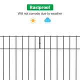 25 Pack Animal Barrier Fence, 17 in(H) X 27 Ft(L) Decorative Garden Fence, Rustproof Metal Wire Garden Border Fence, Dog Rabbits Ground Stakes Fence for Garden. NANANARDOSO