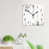 ArogGeld Shabby Chic White Wood Wall Clock Rustic Farmhouse Barn Square Wood Clock 10 Inch Silent Non-Ticking Wooden Wall Clocks Battery Operated Living Room Bedroom Kitchen Farmhouse Decor Birthday ArogGeld