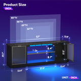 Bestier Gaming TV Stand with Music Sync Light, Flow Vibe Entertainment Center with Storage for PS5 Xbox, RGB LED Party Modes Television Stands for 50/55/60/65 inch TV (Black Marble, 57 inch) Bestier