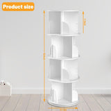 Cuguords 4 Tier Rotating Bookshelf Tower, 360 Degree Revolvin Bookcase,Spinning Bookshelf for Kids&Adults, Floor Standing Bookcase Storage Rack, Wood Narrow Bookshelf for Bedroom, Living Room, White Cuguords