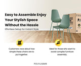 POLY & BARK Isla Modern Kitchen Chairs Set of 4 - Plastic Dining Chair with Metal Legs - Quick Assembly Simple Cafe Chairs Plastic for Indoor or Outdoor - Pistachio Green POLY & BARK