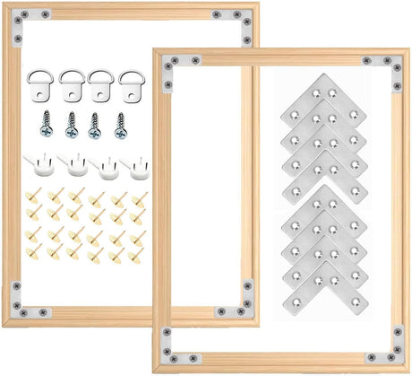 2 Set 16"X 20" DIY Wood Canvas Stretcher Bars,Removable Canvas Frames Kit,Lightweight Sturdy Stretcher Frames for Oil Painting,Diamond Painting,Canvas Painting and Needle Arts Supplies (16in*20in) BROTOSPAC