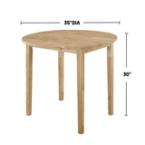 Coaster Home Furnishings 3-Piece Round Wood Dining Room Set Drop Leaf Extension Table Ladder Back Side Chairs Upholstered Seat Cushions Beige and Natural 130006 Coaster Home Furnishings